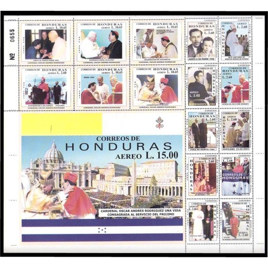 Honduras A- 1058/73 2001 Cardenal Oscar Andrés Rodríguez MNH Honduras A- 1058/73 2001 Cardenal Oscar Andrés Rodríguez MNH