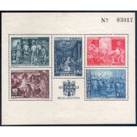 España Spain Beneficencia HB 34 1939 Cuadros de Velázquez MNH
