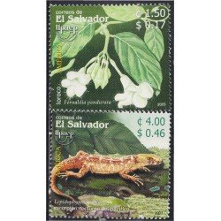 El Salvador 1559/60 2003 Serie América UPAEP. Fauna y Flora MNH El Salvador 1559/60 2003 Serie América UPAEP. Fauna y Flora MNH