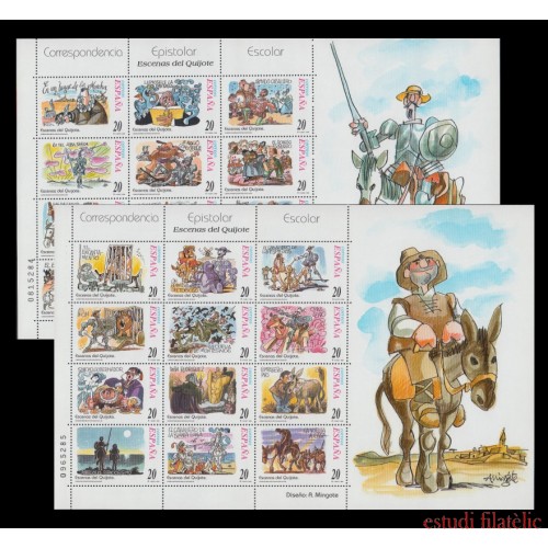 España Spain Minipliego 61A/B 1998 Correspondencia Epistolar El Quiote Cervantes 