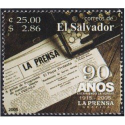 El Salvador 1609 2005 90 Años del Periodismo La Prensa MNH El Salvador 1609 2005 90 Años del Periodismo La Prensa MNH