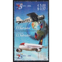 El Salvador 1639/40 2006 75 Años de la Compañía Aérea TACA MNH El Salvador 1639/40 2006 75 Años de la Compañía Aérea TACA MNH