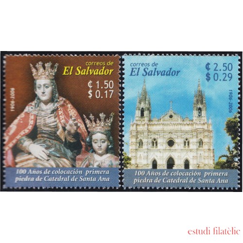 El Salvador 1641/42 2006 100° de la colocación de la primera piedra de Catedral de Santa Ana - ***