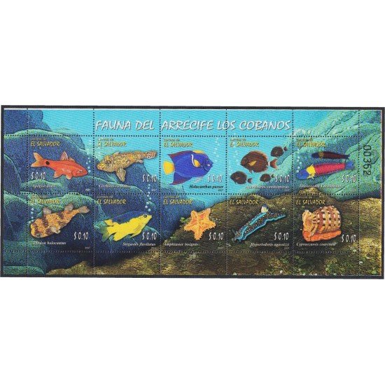 El Salvador 1680/89 2007 Fauna del arrecife de coral Los Cobanos MNH El Salvador 1680/89 2007 Fauna del arrecife de coral Los Cobanos MNH