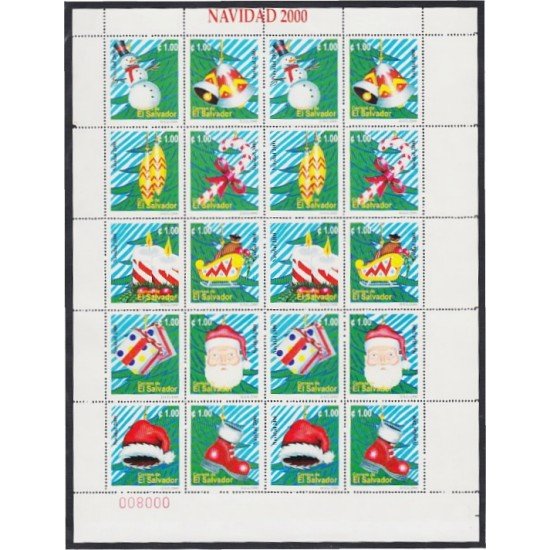 El Salvador 1471a/80a 2000 Minihojita Navidad MNH