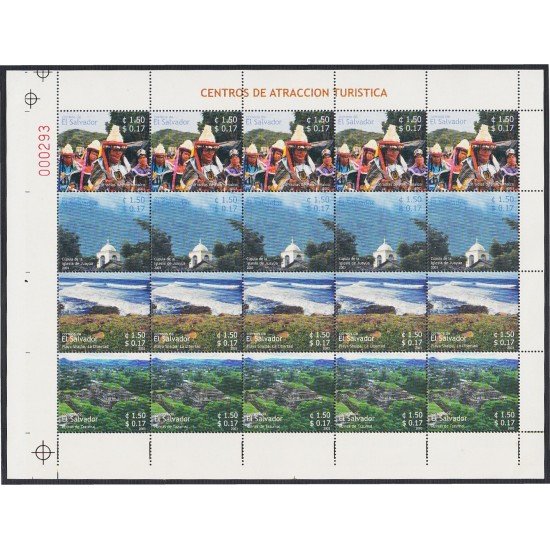El Salvador 1555a/58a 2003 Minihojita Turismo MNH