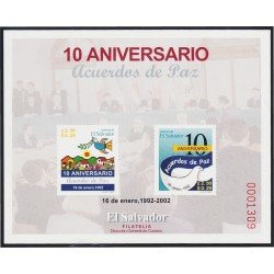 El Salvador HB 47 2002 10 Años de Acuerdos de Paz MNH El Salvador HB 47 2002 10 Años de Acuerdos de Paz MNH