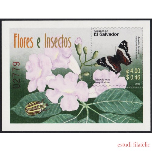 El Salvador HB 53 2003 Fauna y Flora Flores e insectos MNH
