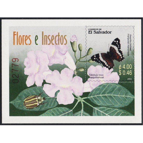 El Salvador HB 53 2003 Fauna y Flora Flores e insectos MNH