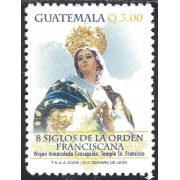 Guatemala 598 2008 VIII Siglos de la Orden Franciscana Virgen Inmaculada Concepción MNH