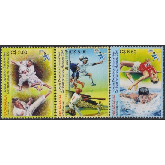 Nicaragua 2604/2606 2004 Juegos deportivos estudiantiles de Centroamérica MNH
