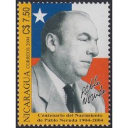 Nicaragua 2618 2004 100° del Nacimiento de Pablo Neruda MNH