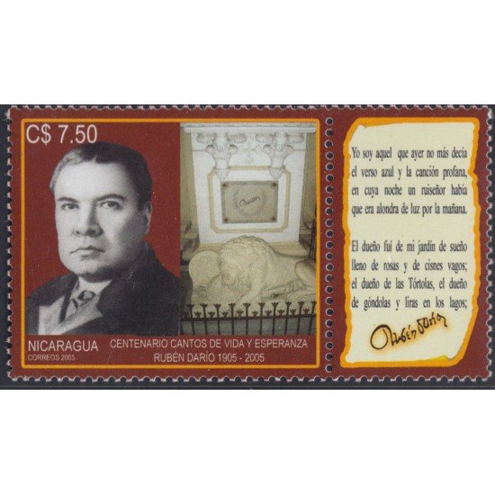 Nicaragua 2619 2005 100° de Los Cantos de Vida y Esperanza de Rubén Dario MNH