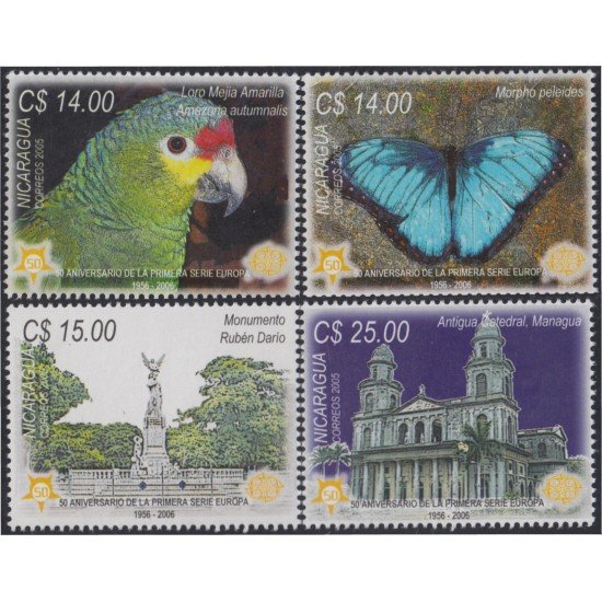 Nicaragua 2637/2640 2005 50 Años de la Primera serie del Tema Europa MNH