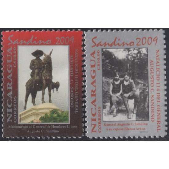 Nicaragua 2663/2664 2009 114° Años del Nacimiento del General Augusto Sandino MNH
