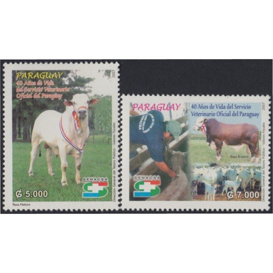 Paraguay 2984/85 2007 40 Años de Vida del Servicio Veterinario Oficial de Paraguay MNH