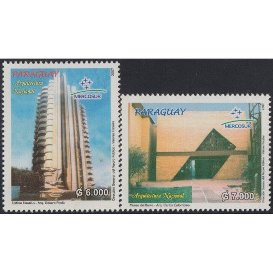 Paraguay 2986/87 2007 Mercosur. Arquitectura Nacional MNH