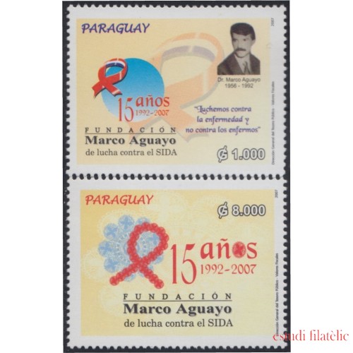 Paraguay 2999/00 2007 15 Años de la Fundación Marco Aguayo de lucha contra el Sida MNH