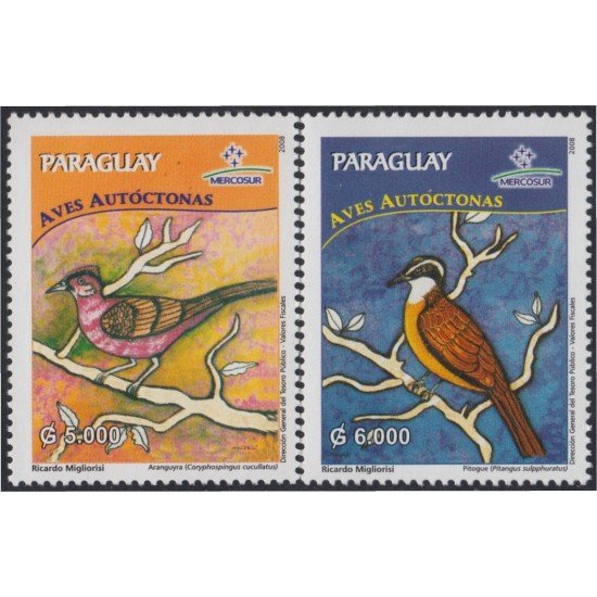 Paraguay 3008/09 2008 Mercosur. Aves Autóctonas MNH