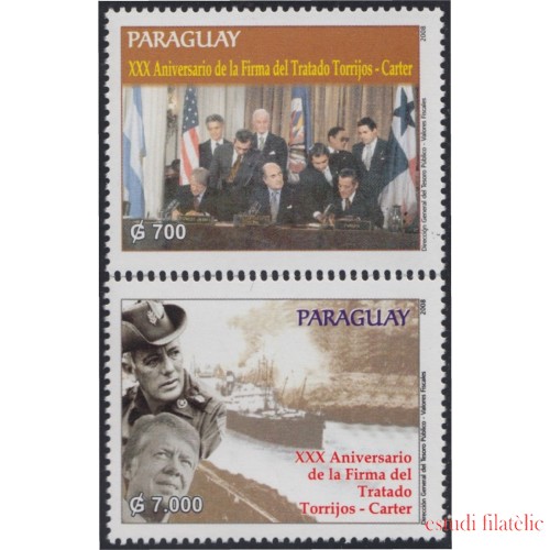Paraguay 3012/13 2008 XXX Años de la Firma del Tratado de Torrijos-Carter MNH