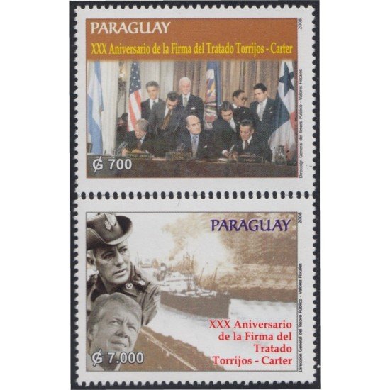 Paraguay 3012/13 2008 XXX Años de la Firma del Tratado de Torrijos-Carter MNH Paraguay 3012/13 2008 XXX Años de la Firma del Tratado de Torrijos-Carter MNH