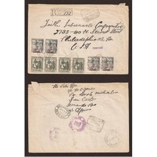 Historia postal - HP1950 - CARTA SAN CARLOS FERNANDO POO PHILADELPHIA 1950 DOUALA Historia postal - HP1950 - CARTA SAN CARLOS FERNANDO POO PHILADELPHIA 1950 DOUALA