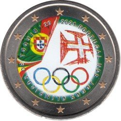 Portugal 2021 2 € euros conmemorativos Color JJOO Tokio 2020 Portugal 2021 2 € euros conmemorativos Color JJOO Tokio 2020