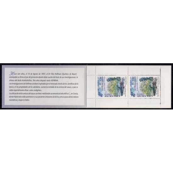 Uruguay 1659 1997 Centenario de la aspirina árbol carnet MNH Uruguay 1659 1997 Centenario de la aspirina árbol carnet MNH