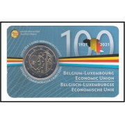 Bélgica 2021 Cartera Oficial Coin Card Moneda 2 € conm BLEU