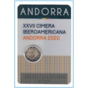 Andorra 2020 Cartera Oficial Coin Card Moneda 2 € conm Cumbre Iberoamericana