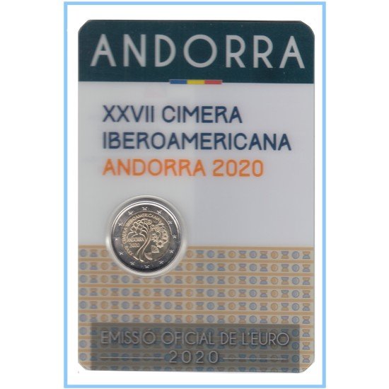 Andorra 2020 Cartera Oficial Coin Card Moneda 2 € conm Cumbre Iberoamericana BU Andorra 2020 Cartera Oficial Coin Card Moneda 2 € conm Cumbre Iberoamericana BU