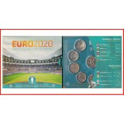 Eslovaquia 2021 Cartera Of Monedas € euro Set Campeonato de Europa de Fútbol 