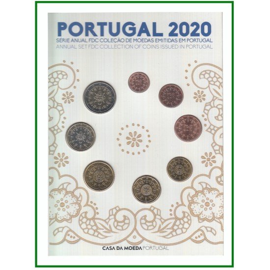 Portugal 2020 Cartera Oficial Monedas € euro Set Card Portugal 2020 Cartera Oficial Monedas € euro Set Card