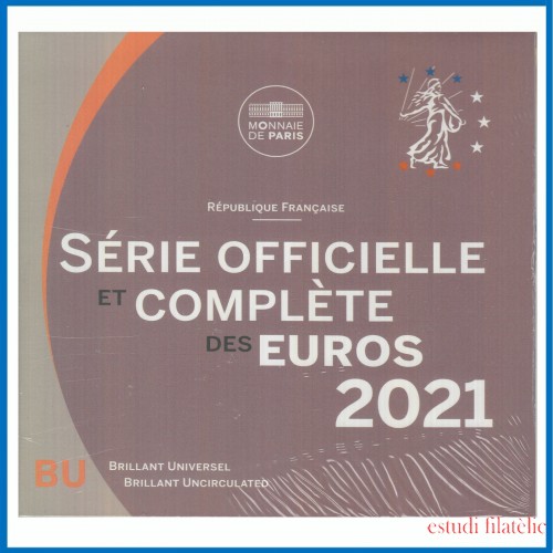 Francia France 2021 Cartera Oficial Monedas € euros Set