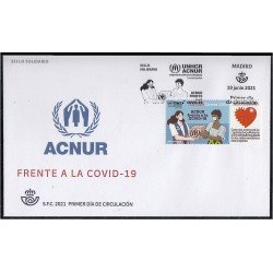 España Spain 5497 2021 ACNUR frente al covid SPD Sobre Primer Día