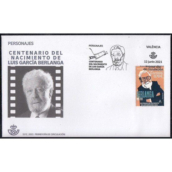 España Spain 5495 2021 Centenario del nacimiento de Luis García Berlanga  SPD Sobre Primer Día