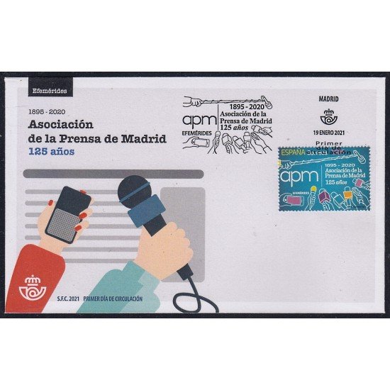 España Spain 5451 2021 Asociación de la prensa de Madrid SPD Sobre Primer Día España Spain 5451 2021 Asociación de la prensa de Madrid SPD Sobre Primer Día