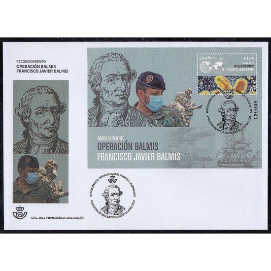España Spain 5499 2021 Operación Balmis Francisco Javier Balmis SPD Sobre Primer Día España Spain 5499 2021 Operación Balmis Francisco Javier Balmis SPD Sobre Primer Día