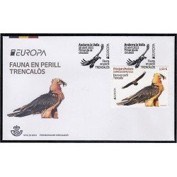 Andorra Española 512 2021 Europa Fauna en peligro Águila SPD Sobre Primer día Andorra Española 512 2021 Europa Fauna en peligro Águila SPD Sobre Primer día