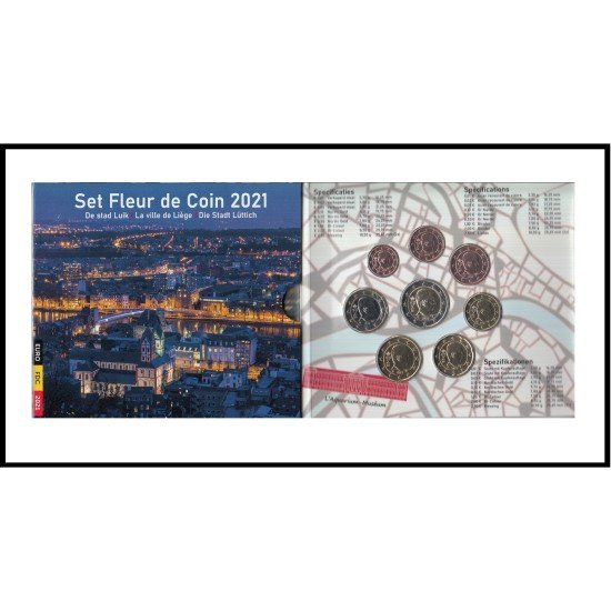 Bélgica 2021 Cartera Oficial Monedas € euro Lieja Bélgica 2021 Cartera Oficial Monedas € euro Lieja