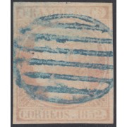 España Spain 12 1852 Matasellos Parrilla azul 85€