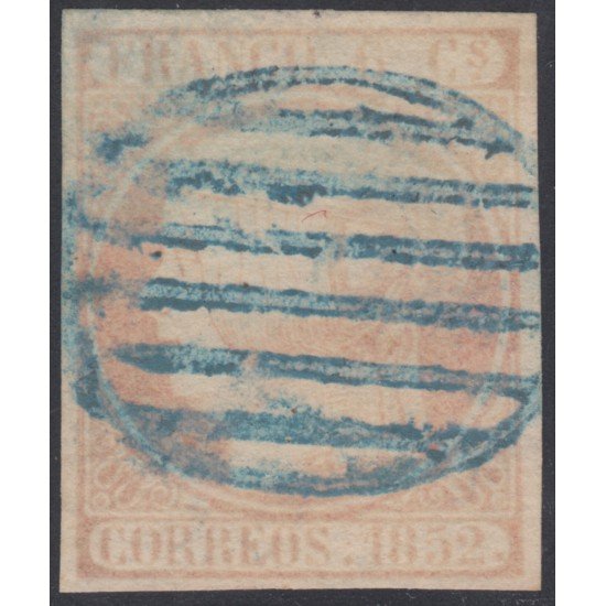 España Spain 12 1852 Matasellos Parrilla azul 85€ España Spain 12 1852 Matasellos Parrilla azul 85€