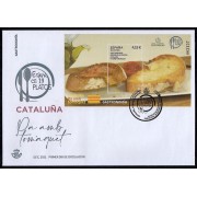 España Spain 5515 2021 Gastronomía Catalunya Pa amb tomàquet SPD Sobre Primer Día
