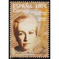 España Spain 5514 2021 Gabriela Mistral Esión conjunta Chile  MNH