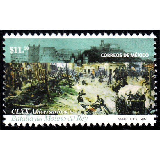 México 3071 2017 Batalla del Molino del Rey MNH