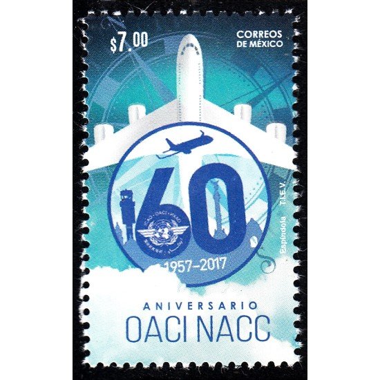 México 3074 2017 60 Aniversario OACI NACC MNH México 3074 2017 60 Aniversario OACI NACC MNH