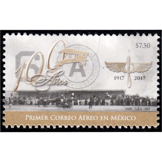 México 3064 2017 100 Años del primer correo aéreo en Mexico MNH