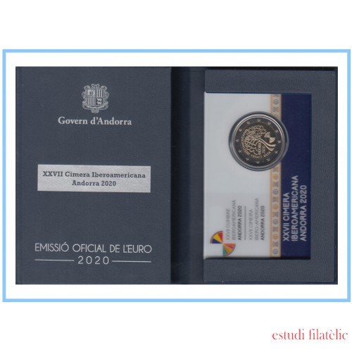 Andorra 2020 Cartera Of Coin Card Estuche Moneda 2 € conm Cumbre Iberoamericana
