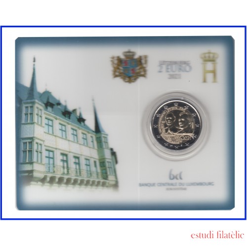 Luxemburgo 2021 Cartera Oficial Coin Card 2 € conmemorativos Duque Jean 