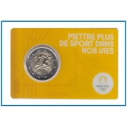 Francia France 2021 Cartera Oficial Coin Card 2€ euros conm. 1a París 2024